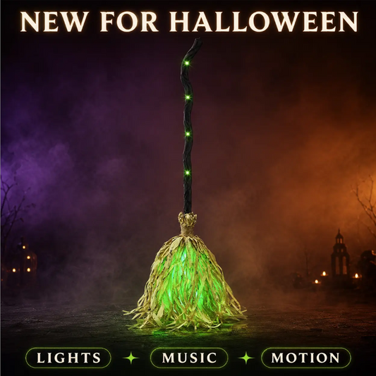 📢📢50% OFF !! ⏰Halloween Electric Witch Broom Decoration