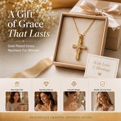 📢📢50% OFF !! ⏰Women's Sparkling Twisted Knot Cross Pendant Necklace