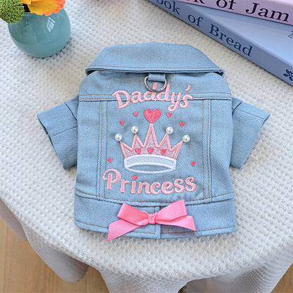 📢📢50% OFF !! ⏰Cute Princess Denim Dog Jacket