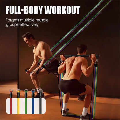 📢📢50% OFF !! ⏰13PCS Resistance Band Set with Handle for Home Gym