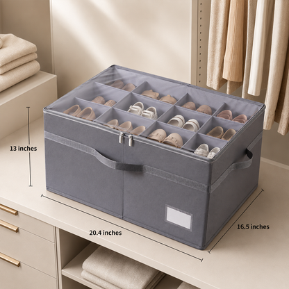 📢📢40% OFF !! ⏰16-Grid Foldable Fabric Shoe Storage Box