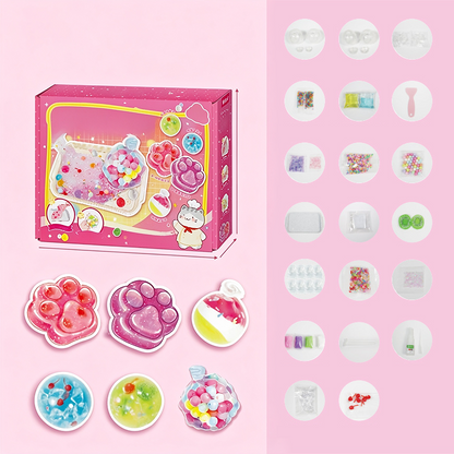 📢📢40% OFF !! ⏰DIY Fried Ice Squishy Toy Kit with Cat Claw Design for Kids