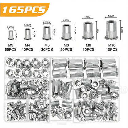📢📢50% OFF !! ⏰Knurled Rivet Nut Assortment Kit