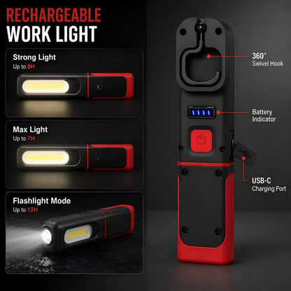 📢📢50% OFF !! ⏰Rechargeable COB LED Work Light with Magnetic Base
