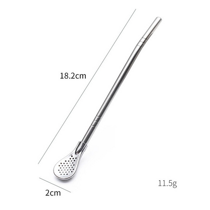 304 Stainless Steel 2-in-1 Straw Spoon