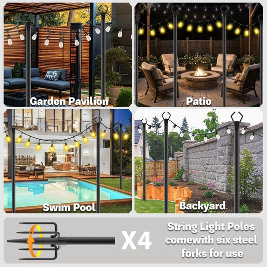📢📢40% OFF !! ⏰Outdoor String Light Pole