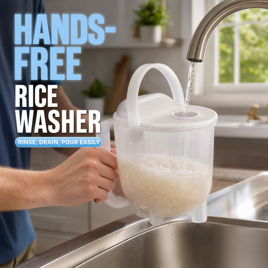 📢📢50% OFF !! ⏰Hands-Free Rice Washer with Strainer
