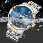 Men's ultra-thin waterproof quartz watch with dual calendar window
