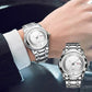 Men's ultra-thin waterproof quartz watch with dual calendar window