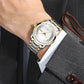 Men's ultra-thin waterproof quartz watch with dual calendar window