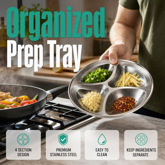 📢📢50% OFF !! ⏰4-Compartment Prep Plate for Kitchen Organization
