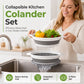 📢📢40% OFF !! ⏰3-Piece Collapsible Colander Set with Draining Base