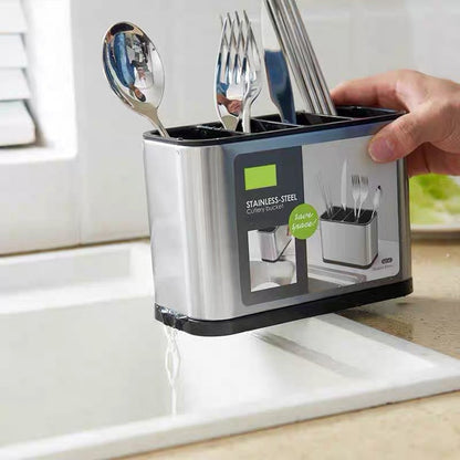 📢📢50% OFF !! ⏰Space-Saving Stainless Steel Kitchen Utensil Holder