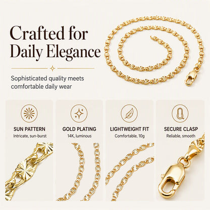 📢📢50% OFF !! ⏰Women's Elegant Gold Plated Flat Chain Necklace