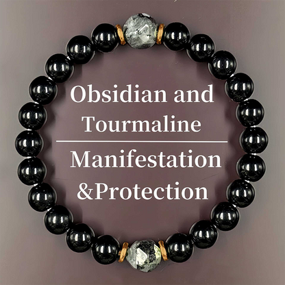 📢📢50% OFF !! ⏰Elegance Black Obsidian Beaded Bracelet