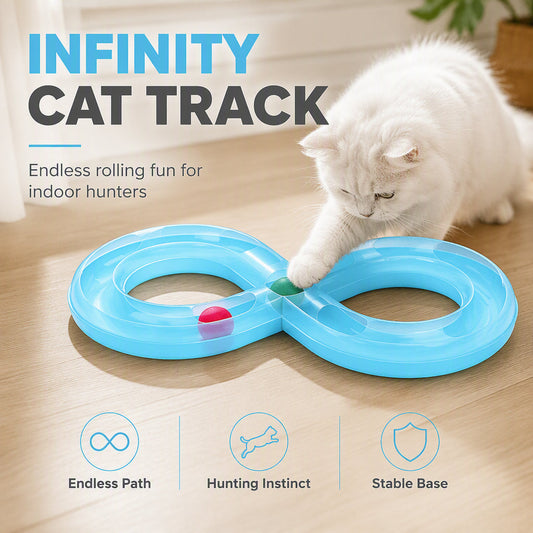 📢📢40% OFF !! ⏰Interactive Figure-8 Cat Track Toy with Rolling Balls