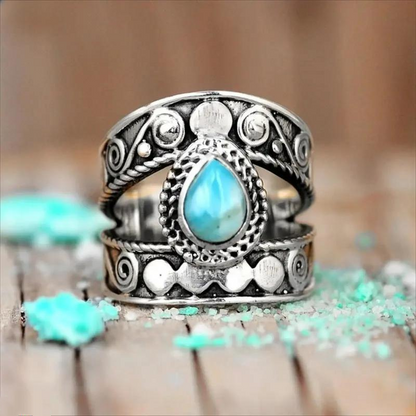📢📢50% OFF !! ⏰Vintage Carved Teardrop Ring for Women