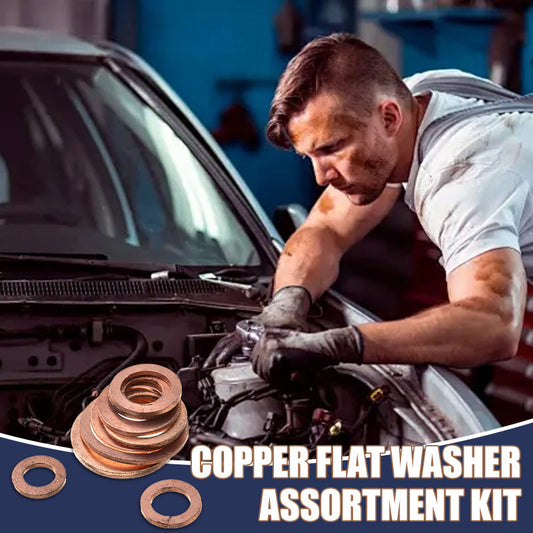📢📢50% OFF !! ⏰100/200 PCS Copper Flat Washer Assortment Kit