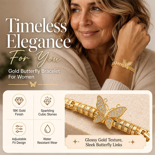 📢📢50% OFF !! ⏰18K Gold Plated Butterfly Link Bracelet