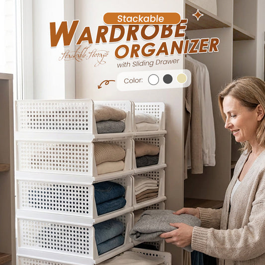 📢📢40% OFF !! ⏰Stackable Wardrobe Organizer with Sliding Drawer