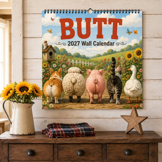 📢📢50% OFF !! ⏰Funny Animal Butt Wall Calendar