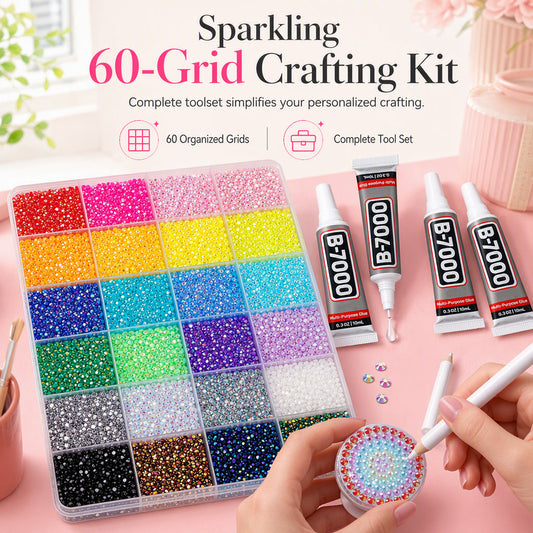 📢📢50% OFF !! ⏰AB Color Jelly Flatback Resin Rhinestones Kit with Storage Organizer Box Glue and Tools for DIY Nail Art Clothes and Phone Case Decoration