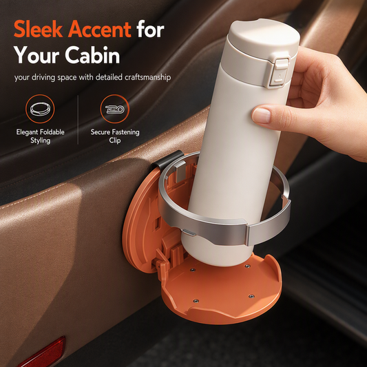 📢📢50% OFF !! ⏰Multifunctional Foldable Car Door Cup Holder Large Diameter Drink and Water Bottle Storage Rack