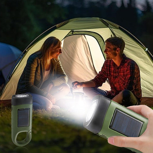📢📢50% OFF !! ⏰Outdoor Emergency Lamp (Hand Crank + Solar + USB Charging)