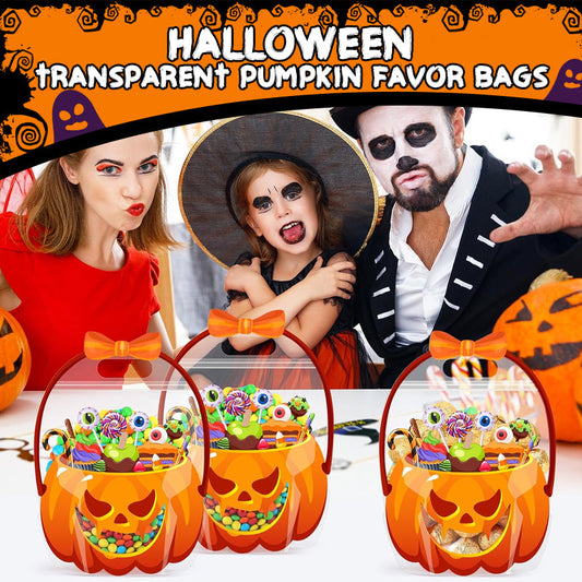 📢📢50% OFF !! ⏰Halloween Transparent Pumpkin Favor Bags