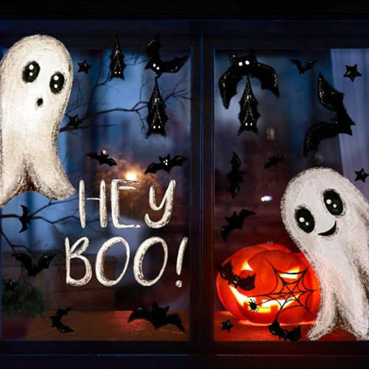 📢📢50% OFF !! ⏰Cute & Fun Halloween Ghost Static Window Cling