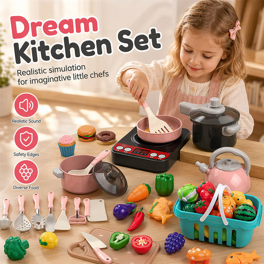 📢📢40% OFF !! ⏰Pretend Play Kitchen Toy Set