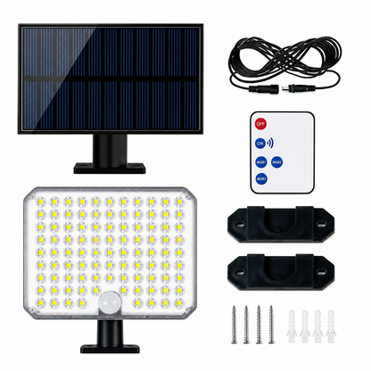 📢📢50% OFF !! ⏰Split Design Outdoor Solar Wall Light with Motion Sensor and Remote Control Waterproof Solar Powered Street Lamp with 3 Modes for Courtyard Garage