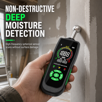 📢📢40% OFF !! ⏰MT68 Pinless Spherical Sensor Moisture Meter for Wall Plaster Putty Masonry and Tile Leakage Testing