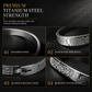 📢📢50% OFF !! ⏰18K Vacuum Plated Titanium Stainless Steel Bangle Bracelet with Engraved Text