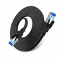📢📢50% OFF !! ⏰Cat8 Flat Ethernet Cable 40Gbps Shielded Black Braided Network Cord with Oxygen-Free Copper and Blue Connectors