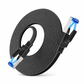 📢📢50% OFF !! ⏰Cat8 Flat Ethernet Cable 40Gbps Shielded Black Braided Network Cord with Oxygen-Free Copper and Blue Connectors
