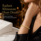 📢📢50% OFF !! ⏰Gold Rhinestone Heart and Square Hollow Rectangular Grid Chain Bracelet
