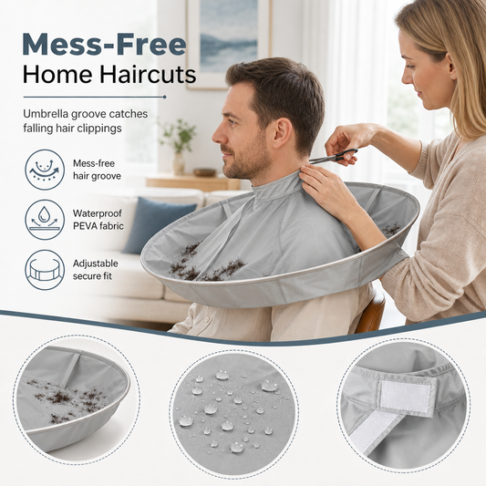 📢📢50% OFF !! ⏰Adult Gray Medium Size Breathable Hair Cutting Cape and Odorless Hair Dyeing Salon Gown
