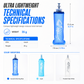 TPU Collapsible Soft Flask Foldable Sports Water Bottle for Trail Running Hydration 250ml and 500ml