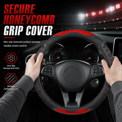📢📢40% OFF !! ⏰Universal Non Slip Car Steering Wheel Cover Sporty Soccer Honeycomb Texture Steering Wheel Protector