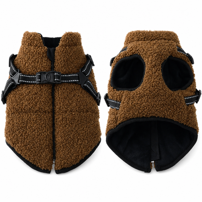 📢📢50% OFF !! ⏰Warm Winter Dog Coat with Reflective Strips and Harness for Small and Medium Dogs