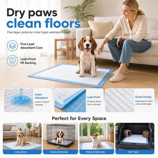 📢📢50% OFF !! ⏰Leakproof Deodorizing and Breathable Thin Pet Pee Pads for Dogs