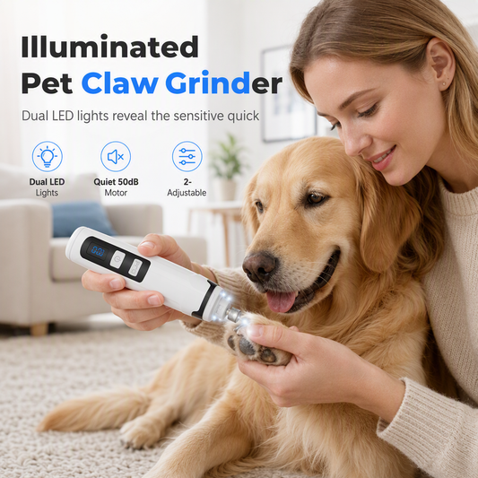 📢📢50% OFF !! ⏰Electric Pet Nail Grinder with Dual LED Lights Grooming Trimmer for Dogs and Cats