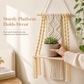 🌿 Bohemian Handwoven Floating Shelf: Macrame Wall Hanging, Wooden Platform, for Plants & Decor