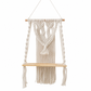 🌿 Bohemian Handwoven Floating Shelf: Macrame Wall Hanging, Wooden Platform, for Plants & Decor