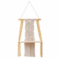 🌿 Bohemian Handwoven Floating Shelf: Macrame Wall Hanging, Wooden Platform, for Plants & Decor
