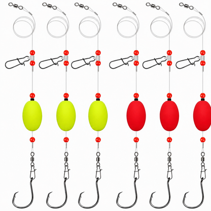 6 Pack Pompano Surf Fishing Rigs with Floats for Flounder Bass Catfish Shark and Bluefish