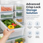 Airtight Refrigerator Organizer Bins with Removable Drain Tray