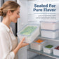 Airtight Refrigerator Organizer Bins with Removable Drain Tray