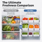 Airtight Refrigerator Organizer Bins with Removable Drain Tray